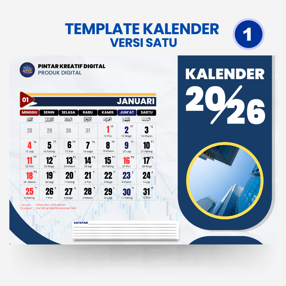 Template Kalender Duduk 2026 Landscape Format Canva Bebas Edit versi 1