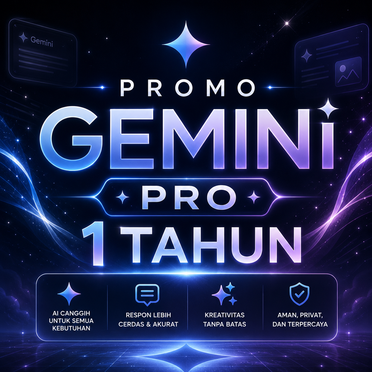 PROMO !!! AKUN GOOGLE PRO 1 TAHUN + DRIVE 5 TB + GEMINI PRO + GOOGLE FLOW 1000 CREDIT