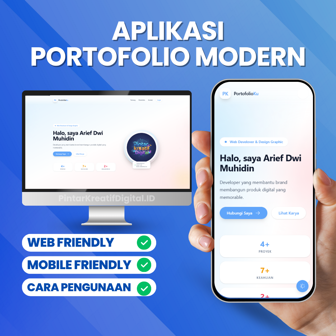 Aplikasi Portofolio Modern Bebas EDIT berbasis web