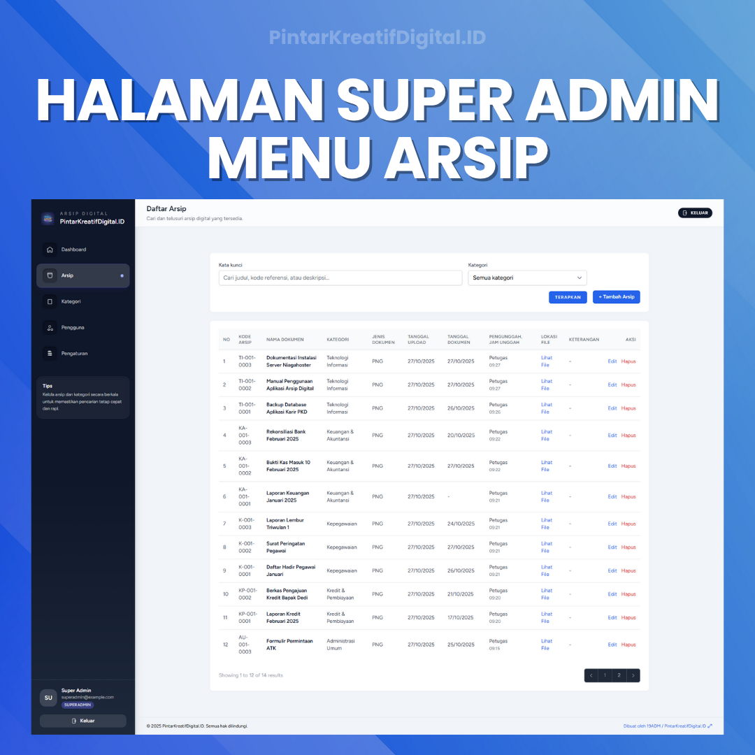 Galeri Aplikasi Arsip Digital Berbasis Web