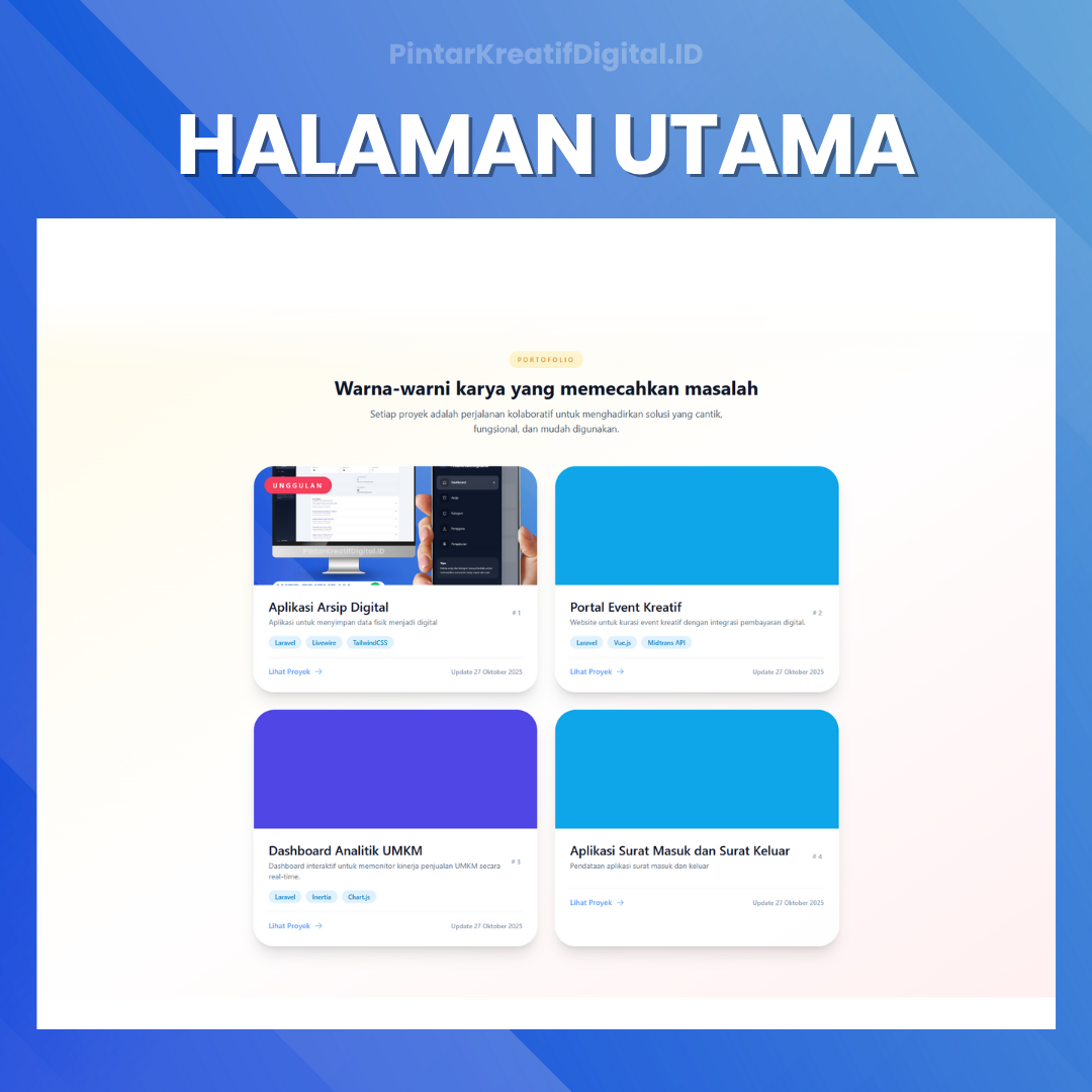 Galeri Aplikasi Portofolio Modern Bebas EDIT berbasis web