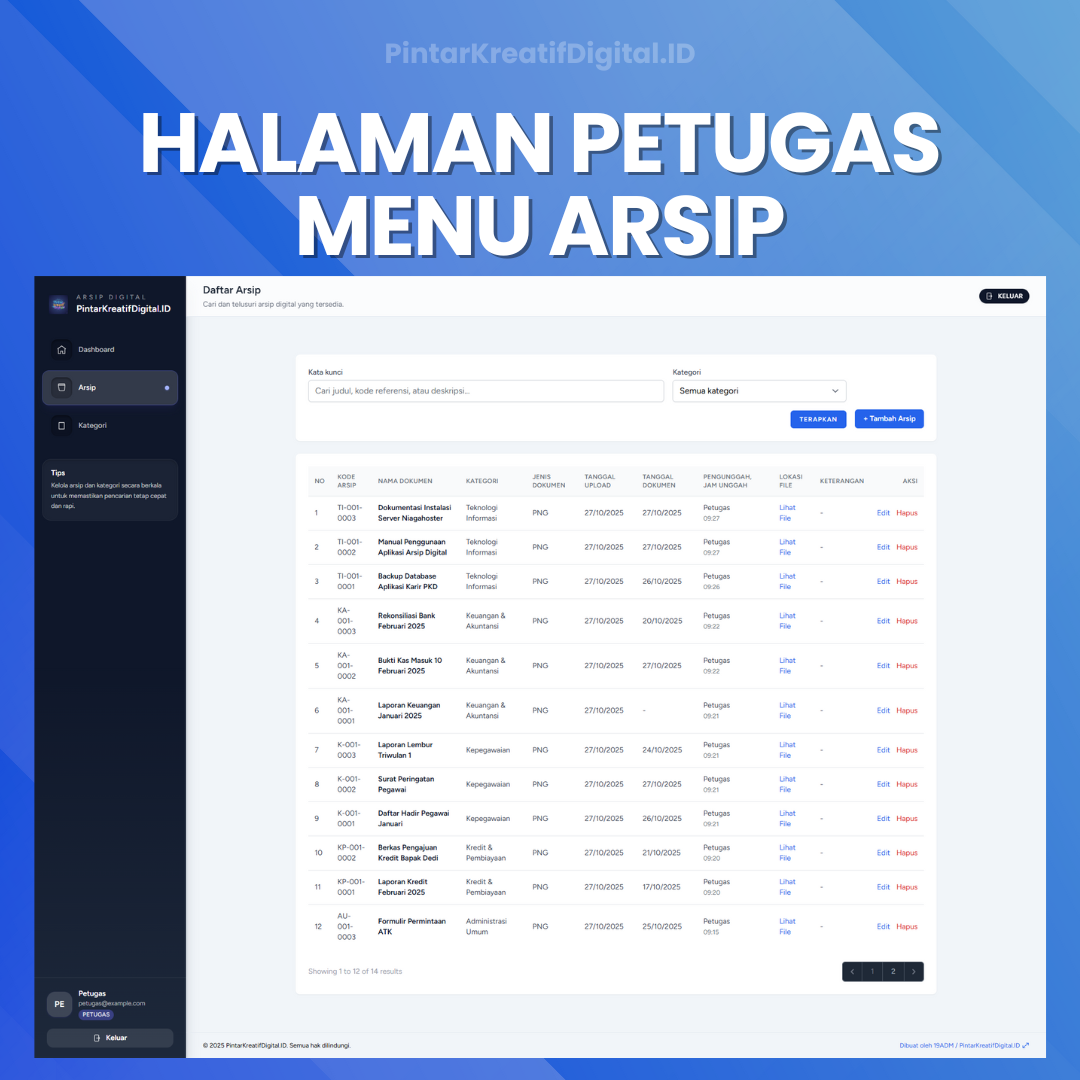 Galeri Aplikasi Arsip Digital Berbasis Web