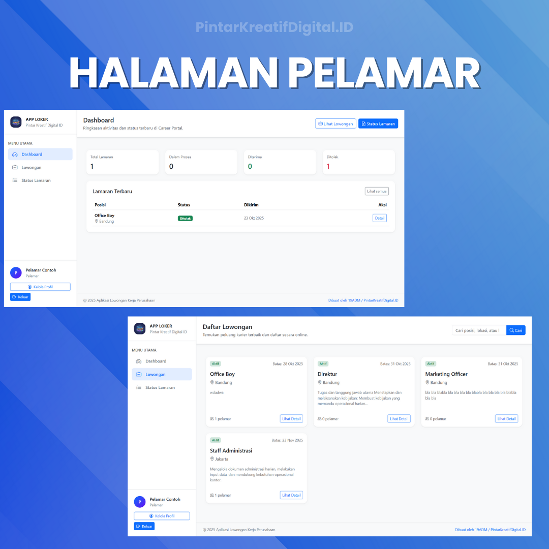 Galeri Aplikasi Lowongan Kerja Perusahaan Berbasis Web