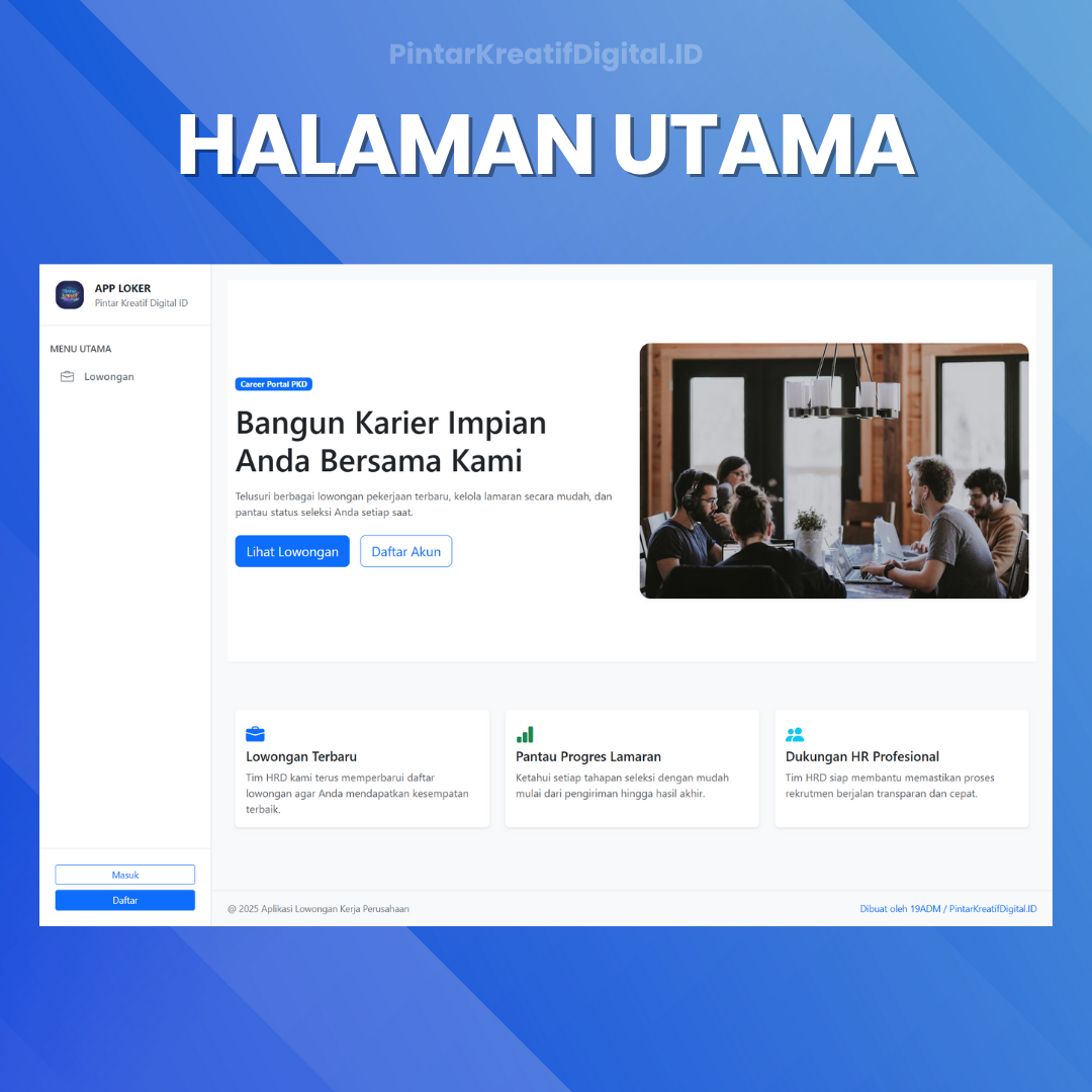 Galeri Aplikasi Lowongan Kerja Perusahaan Berbasis Web