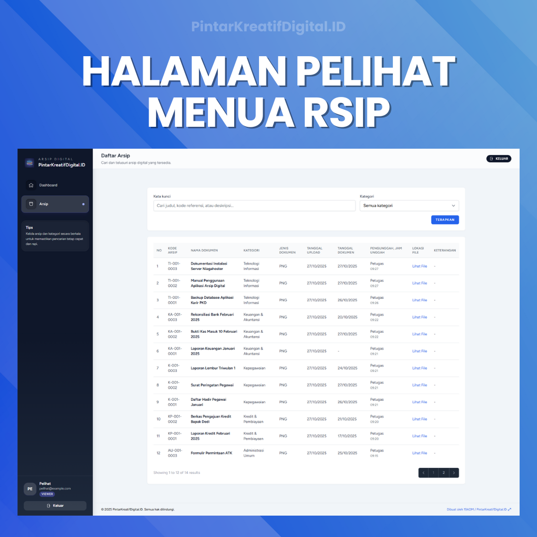 Galeri Aplikasi Surat Masuk Surat Keluar Berbasis Web Lengkap dengan Log Aktivitas