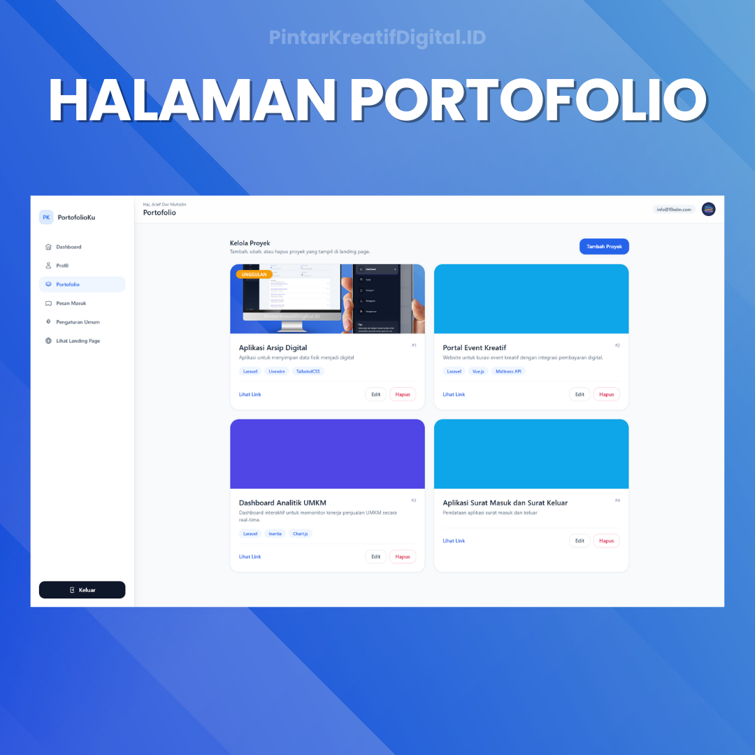 Galeri Aplikasi Portofolio Modern Bebas EDIT berbasis web