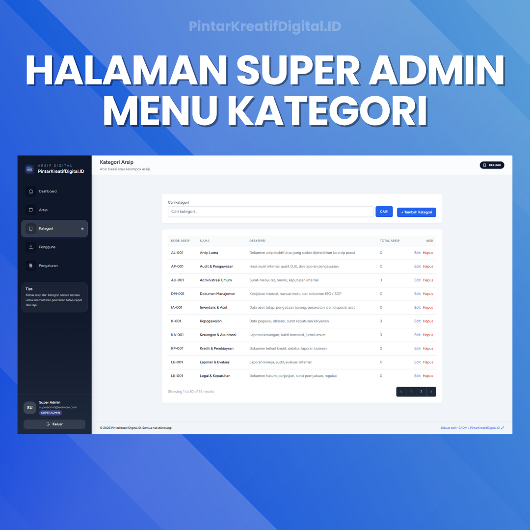Galeri Aplikasi Surat Masuk Surat Keluar Berbasis Web Lengkap dengan Log Aktivitas