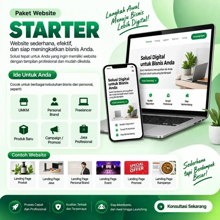 JASA BIKIN WEBSITE PAKET STARTER - Website Landing Page