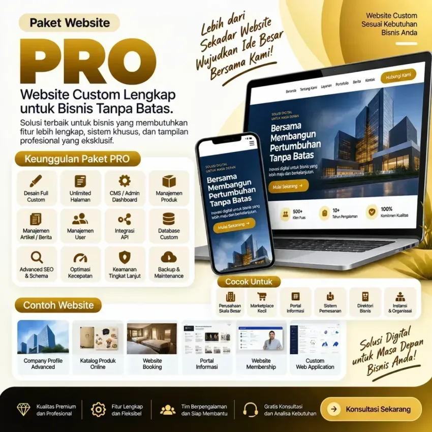 JASA BIKIN WEBSITE PAKET PRO - Custom Business Website